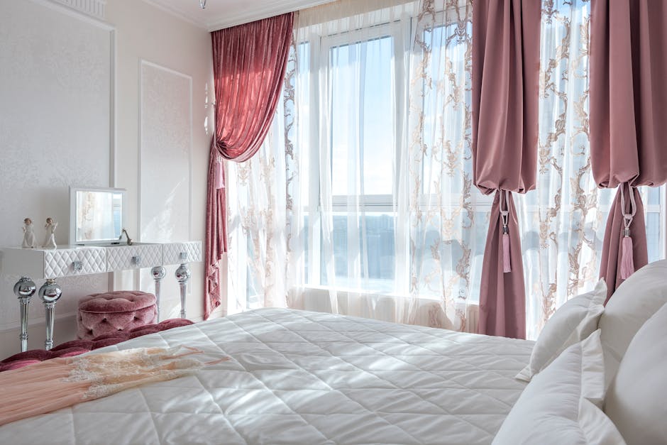 Elegant custom drapes framing a living room window